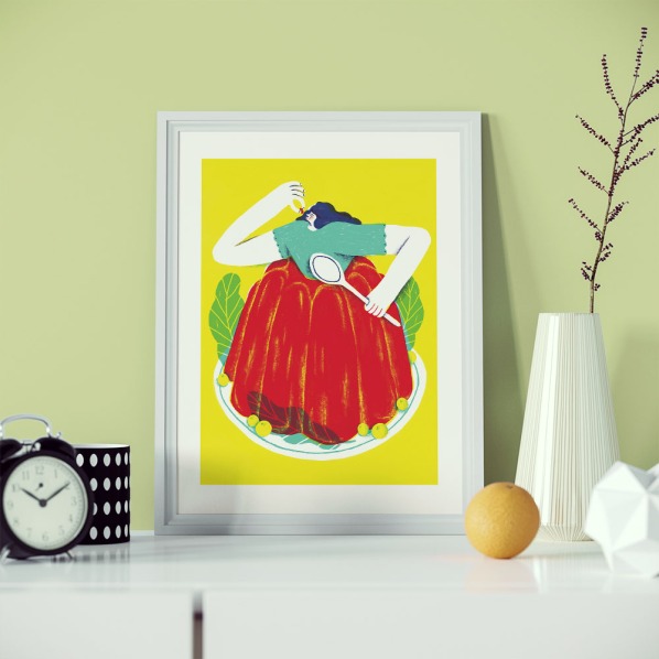 alice-piaggio-poster-fine-art-print-stampa-home-illustrazione-illustration-gift-casa-regalo-food-aspic-jelly-girl-2